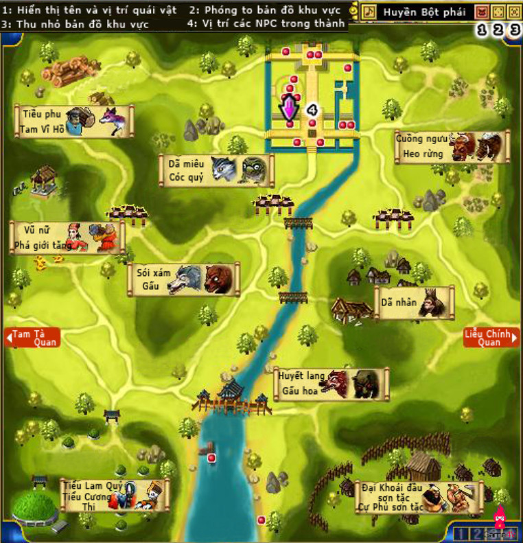 Bảng đồ khởi đầu trong game
